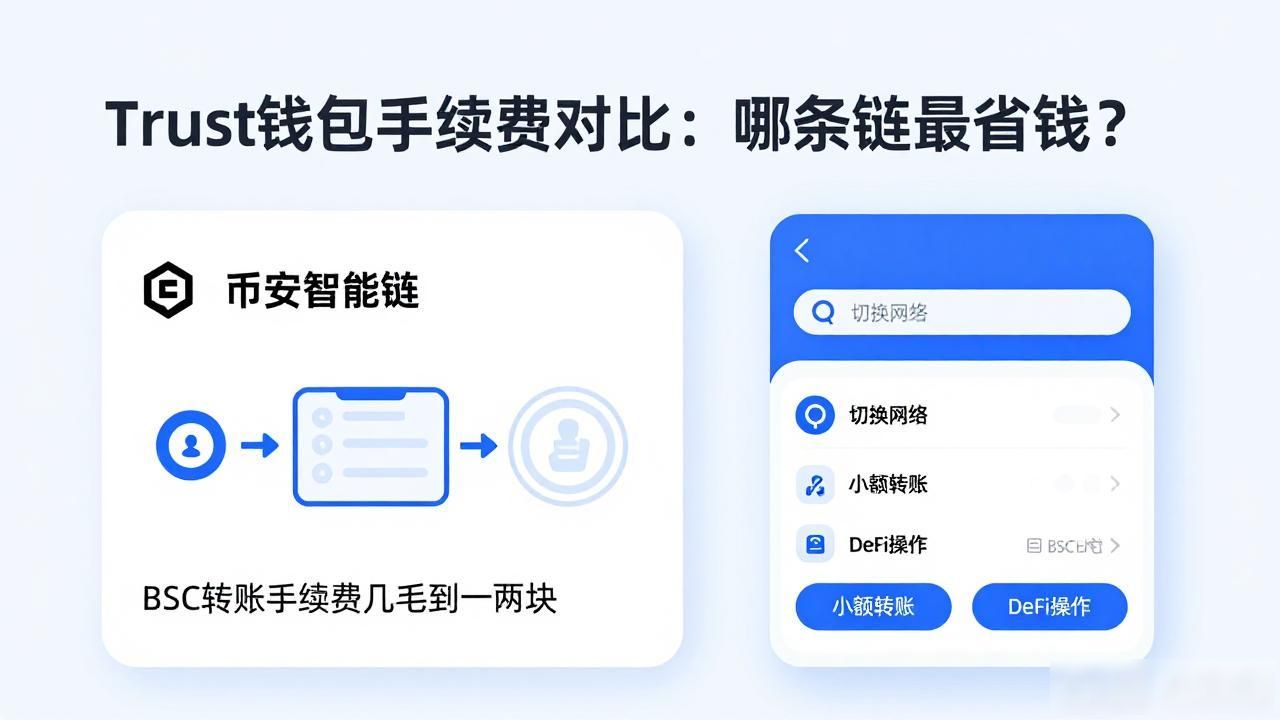 Trust钱包手续费对比：哪条链最省钱？
