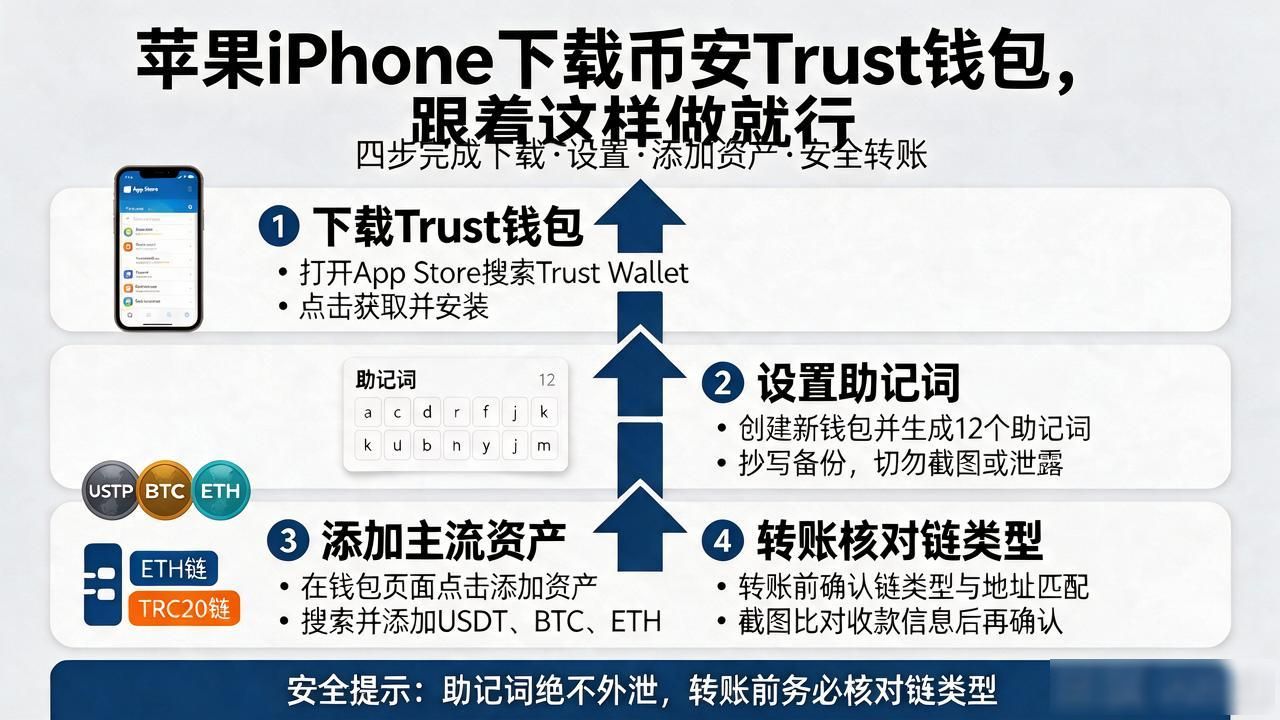 苹果iPhone下载币安Trust钱包，跟着这样做就行