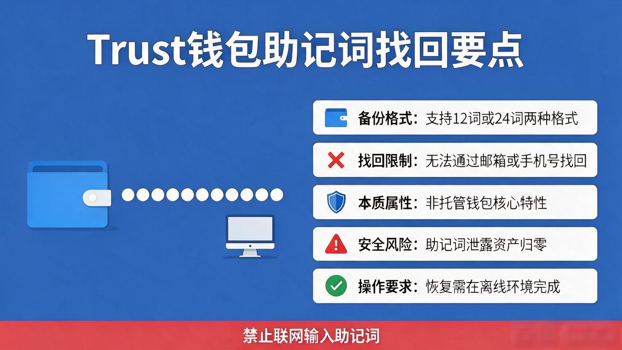 Trust钱包助记词丢了怎么找回？技术支持与账户恢复实操