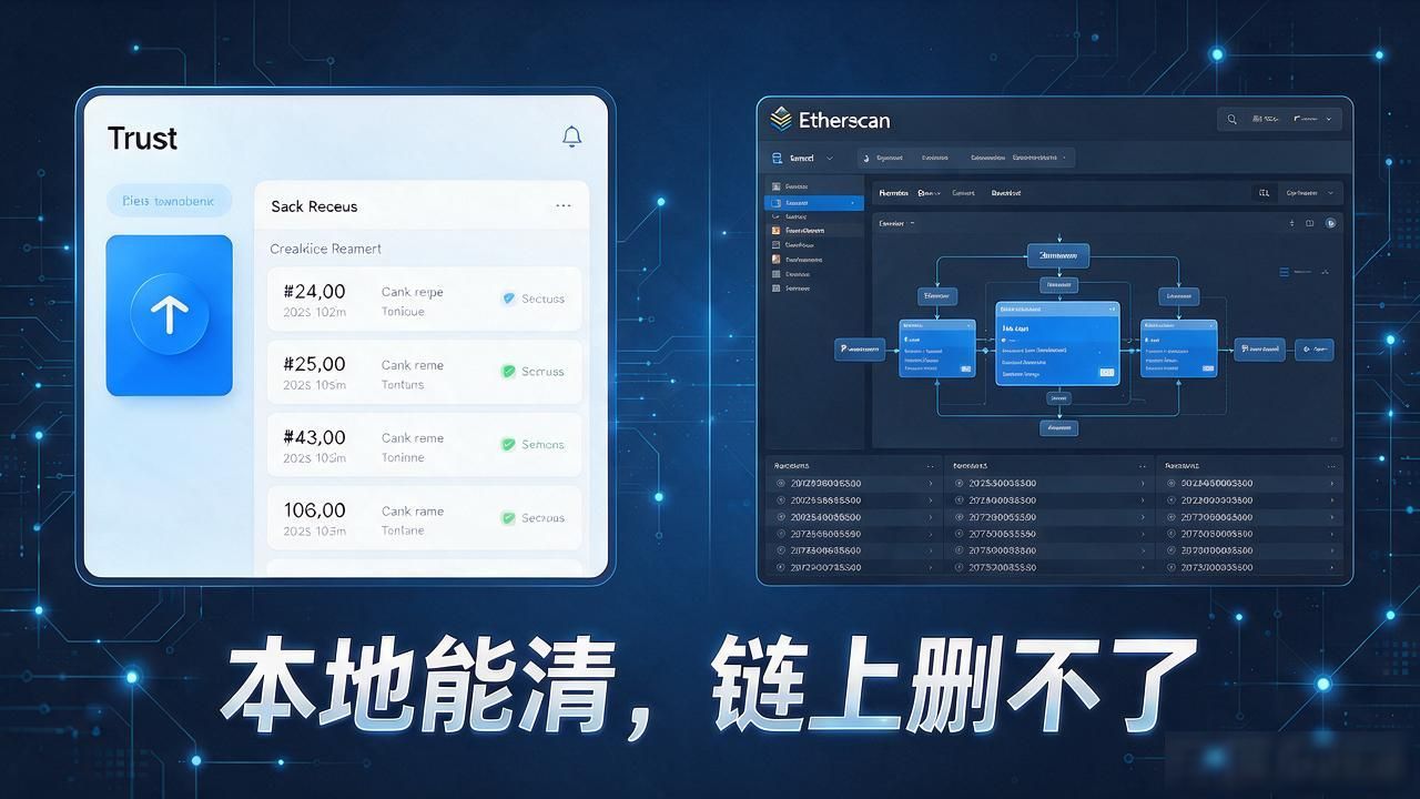 Trust钱包转账记录怎么删除？本地能清，链上删不了，看这篇就够