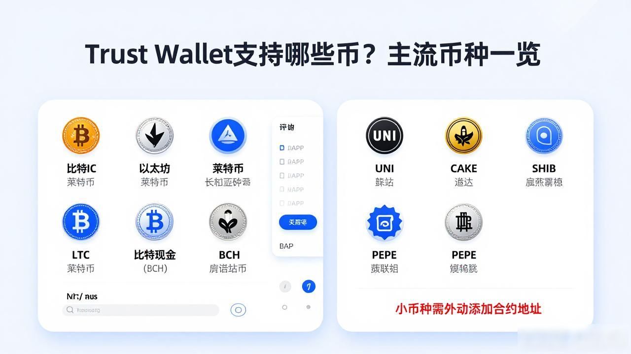 Trust Wallet支持哪些币？主流币种一览