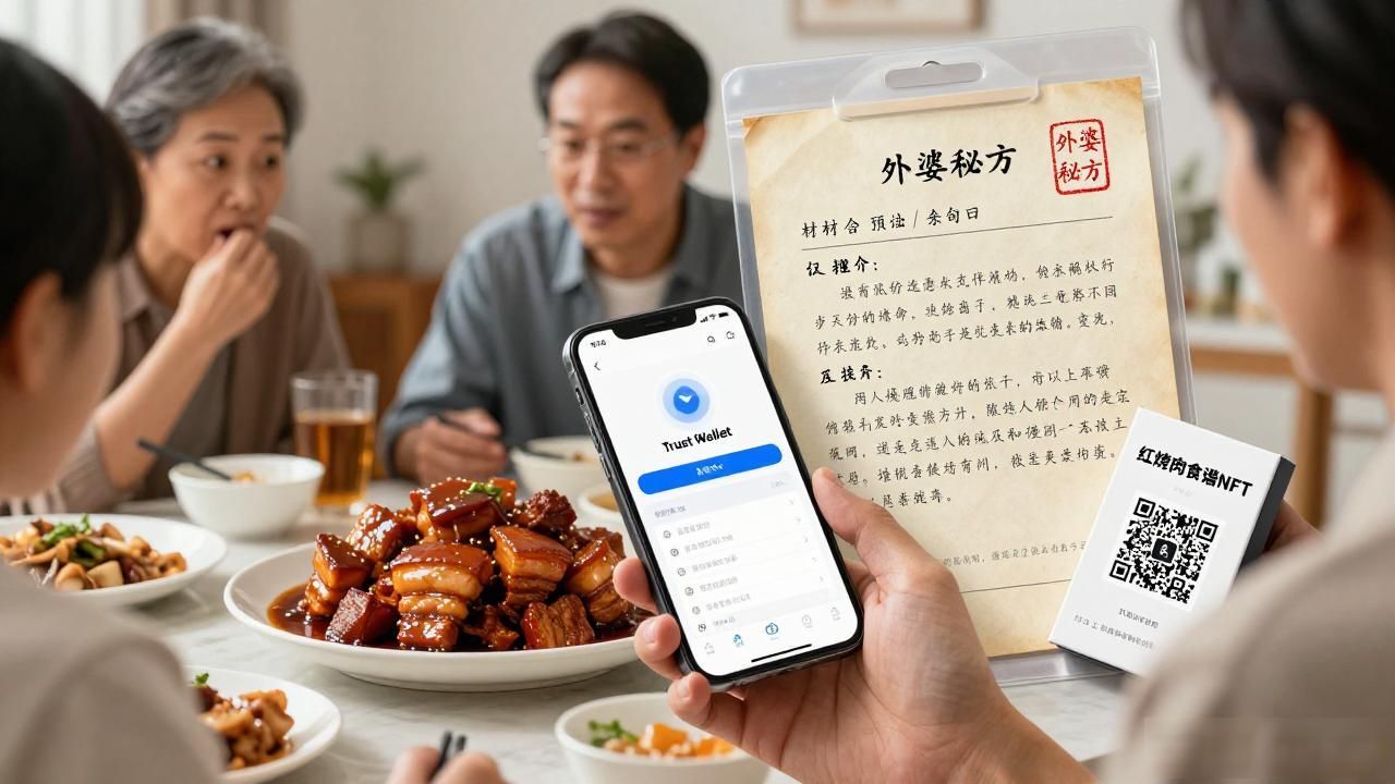 Trust Wallet下载中，我把外婆红烧肉存进了数字食谱